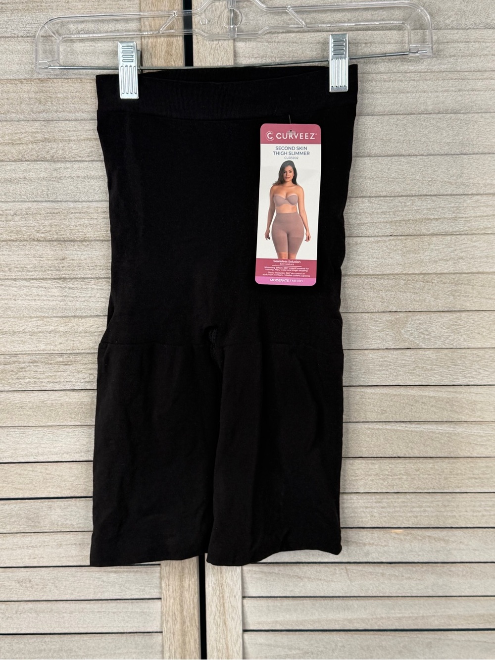 CURVEEZ Black Second Skin Thigh Slimmer Shaping Shorts Women's-2XL